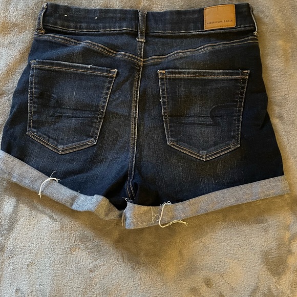 Ripped Dark Blue Denim Short - Picture 3 of 3